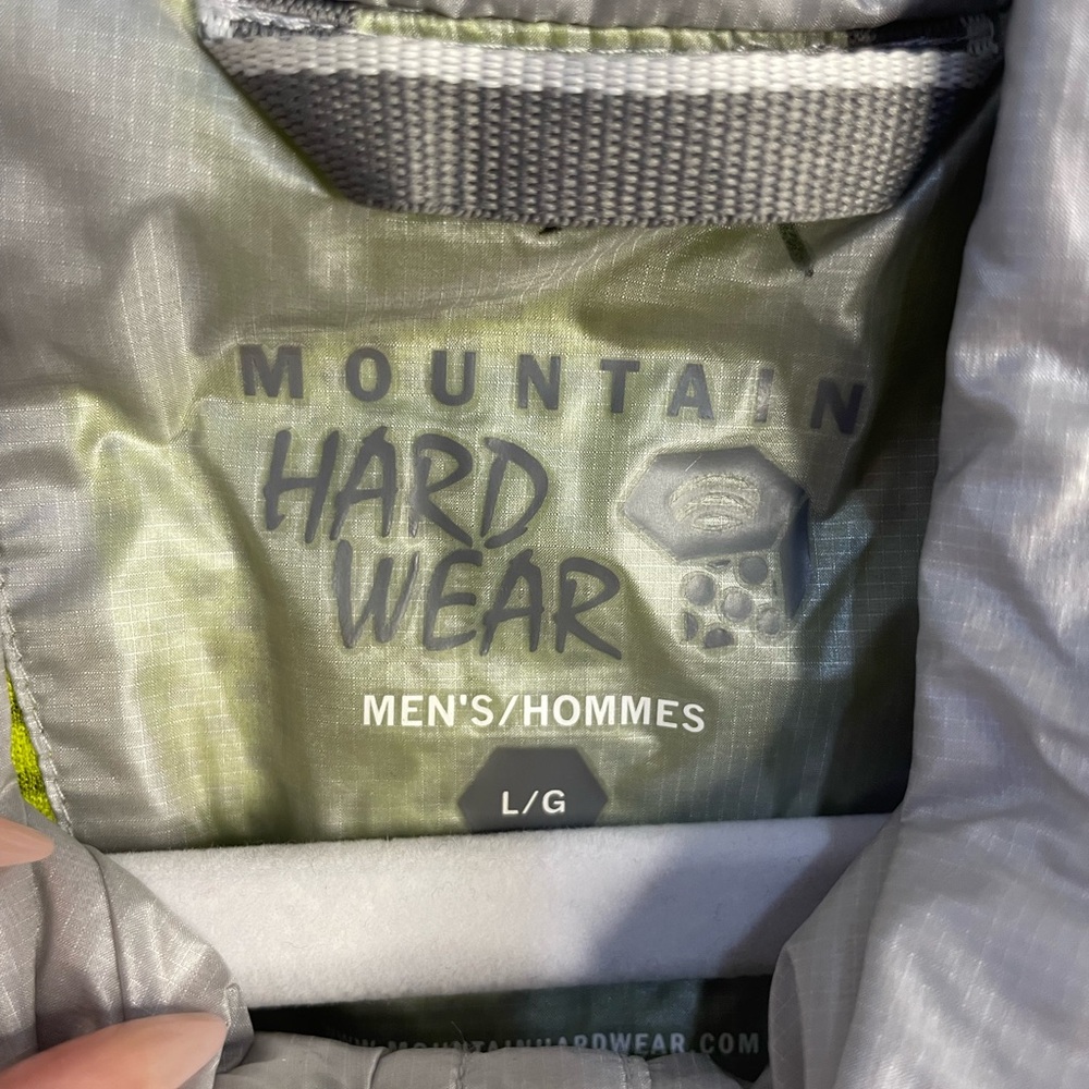 🎀SOLD!🎀 #108 $130 Mountain Hardwear Ghost Lite Pro Jacket Lime Green/Silver L - Picture 7 of 12